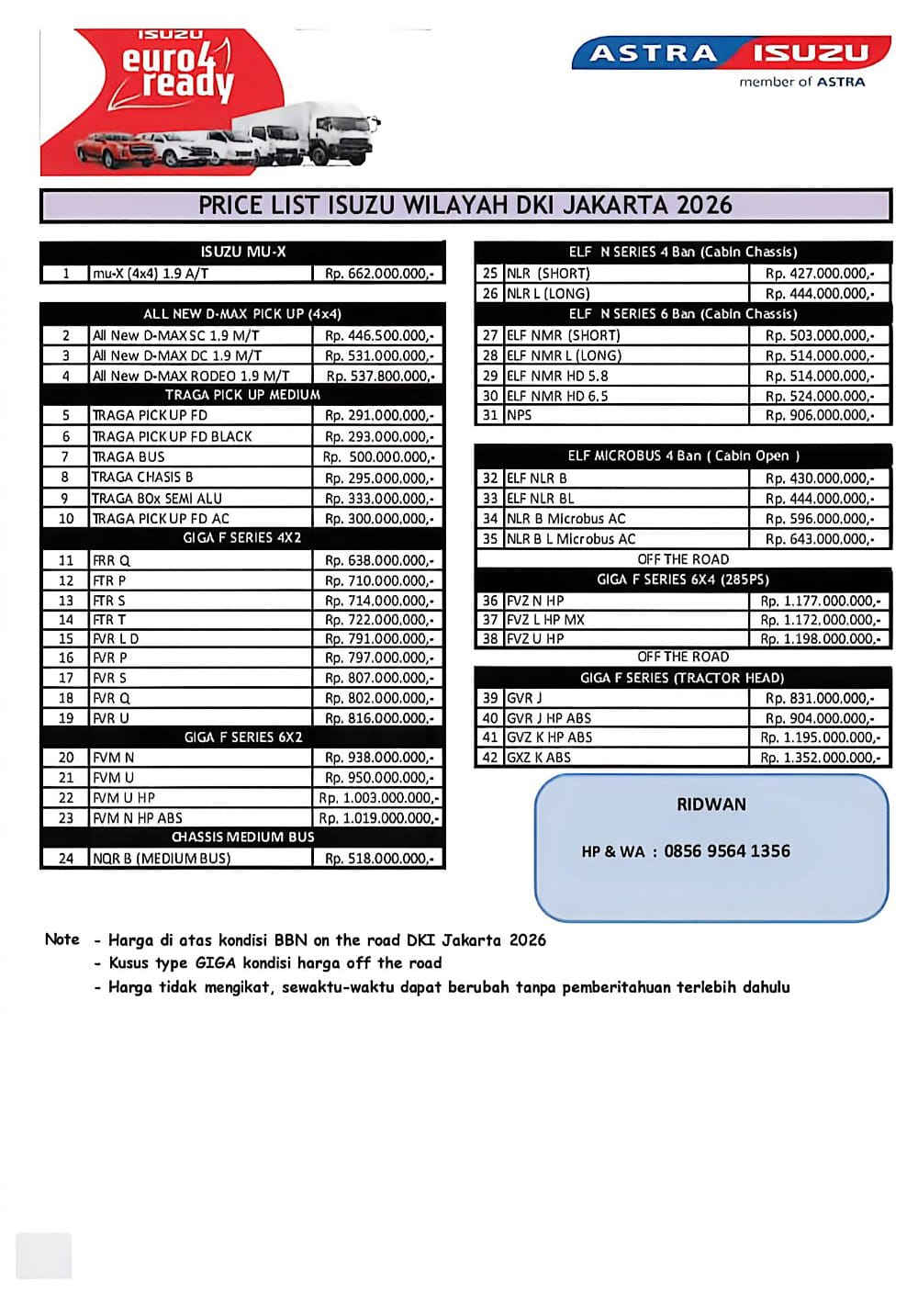 New PRICELIST